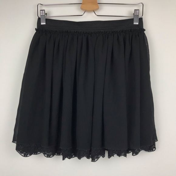 Kardashian Kollection Black Lace Trim Mini Skirt - Picture 2 of 8